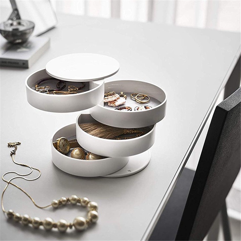 Hộp Đựng Trang Sức Nhiều Tầng Trong Suốt Chống Bụi Tiện Dụng