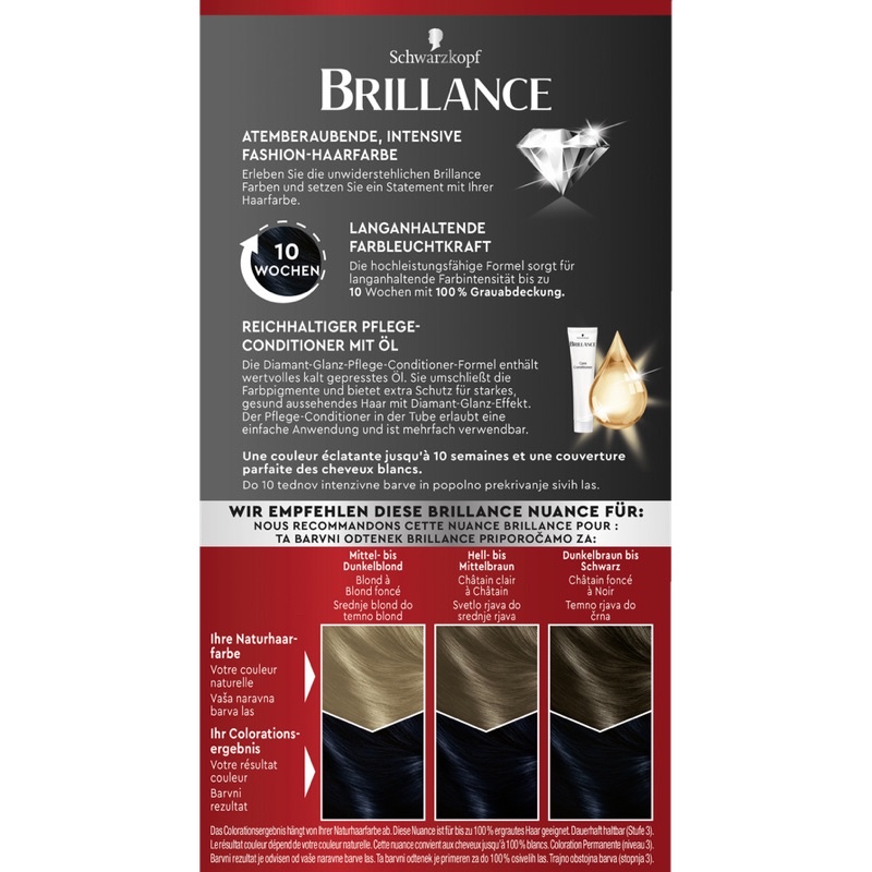 Thuốc nhuộmtóc Schwarzkopf Brillance 891_ Màu xanh đen
