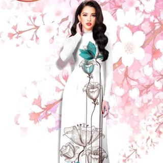 Áo dài lụa nhật in 3d hàng cao cấp