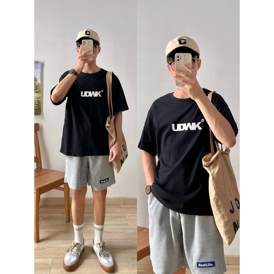 NOBITA HOME - Áo thun tay ngắn 100% cotton in chữ UDWK 7699