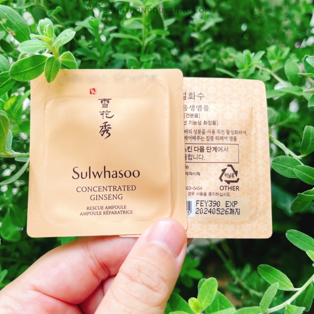 Bịch 12 Gói Tinh Chất Nhân Sâm Cô Đặc Sulwhasoo Concentrated Ginseng Rescue Ampoule 1ml - Phục hồi, tái tạo làn da