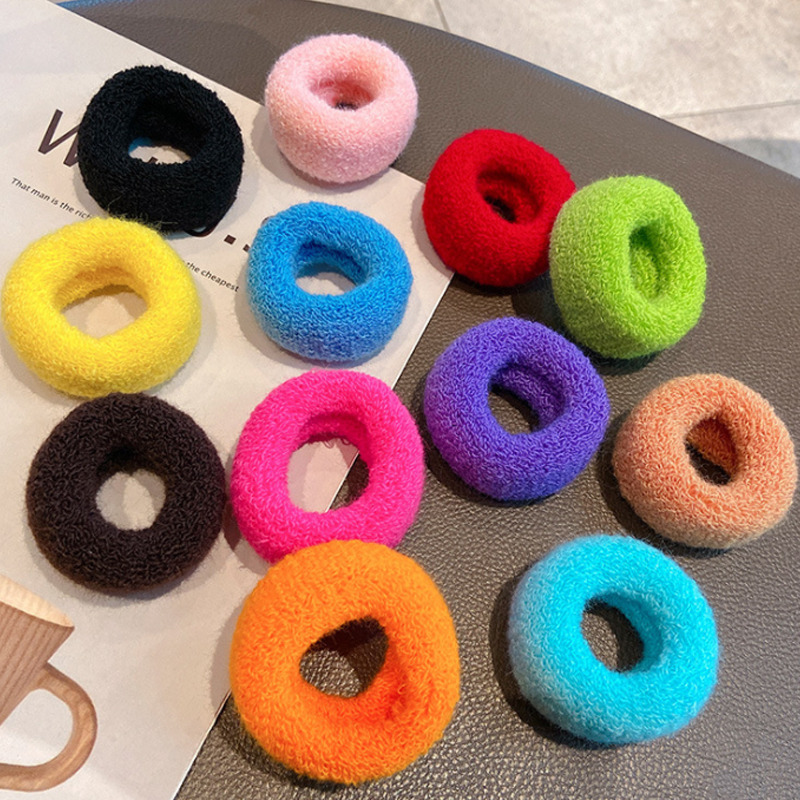 Dây cột tóc đuôi ngựa bằng len co giãn cho nữ thích hợp cho tóc dài &amp; xoăn