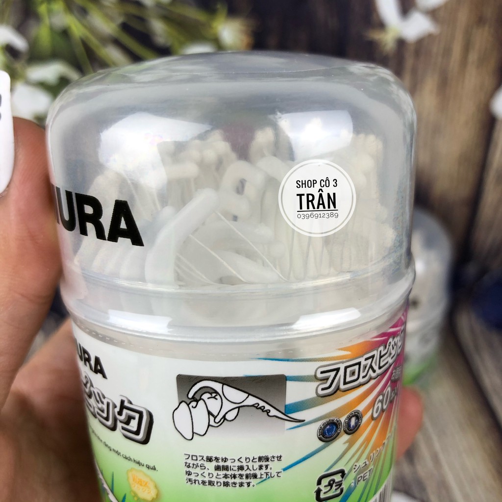 Tăm chỉ nha khoa Okamura - Hộp tăm chỉ kẽ AH-OK ( 60 cây/ hộp ) -  Chất lượng Nhật Bản