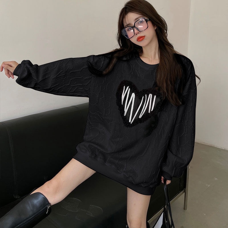 IELGY  Áo sweater Mỏng Tay Dài Dáng Rộng Kiểu Đường Phố Cá Tính Cho Nữ