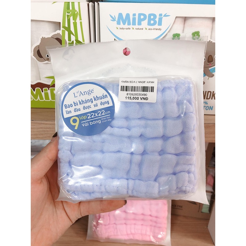 KHĂN L'ANGE VẢI BÔNG 9 LỚP 22X22CM
