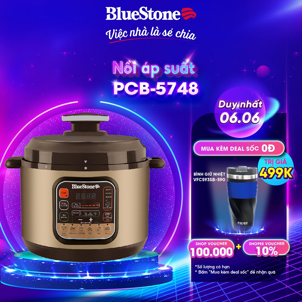 Nồi áp suất BlueStone PCB-5748 - Bảo hành 24 tháng - Hàng Chính Hãng