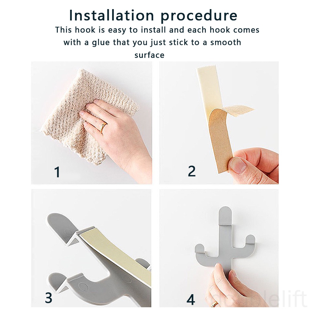 Móc Treo Đồ Dán Tường Hình Cây Xương Rồng