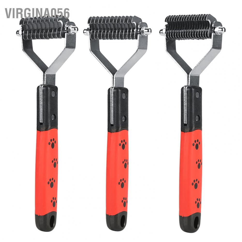 Virgina056 Pet Hair Comb Stainless Steel Pin Grooming Deshedding Tool for Dogs Cats Long