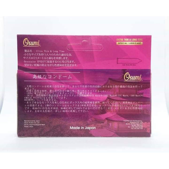 Bao cao su OSUMI hồng siêu mỏng, kéo dài quan hệ