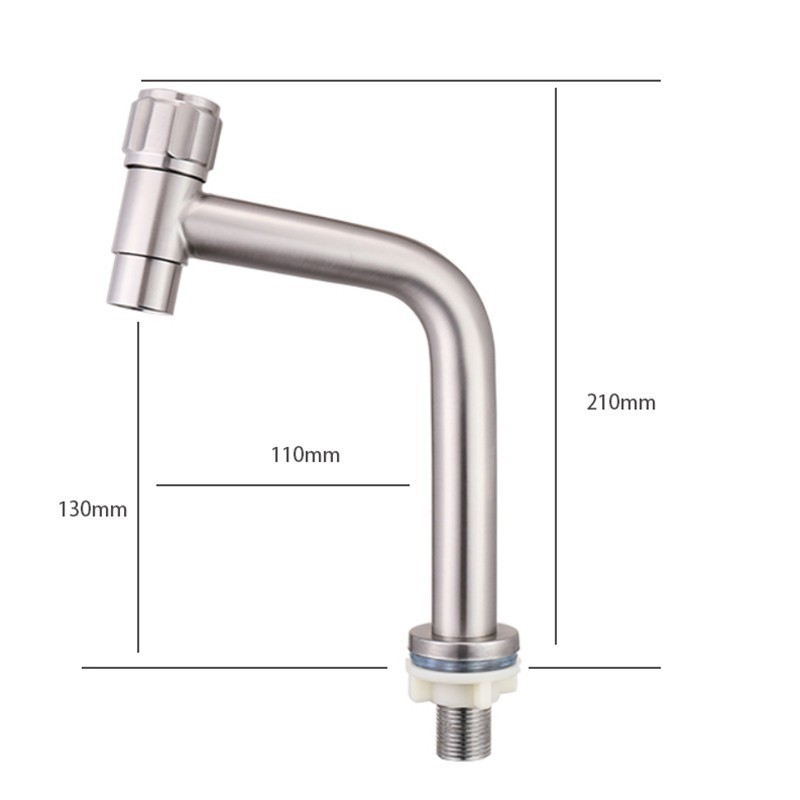 Vòi Nước Đơn Bằng Thép Không Gỉ SUS304 Cho Bồn Rửa Nhà Tắm