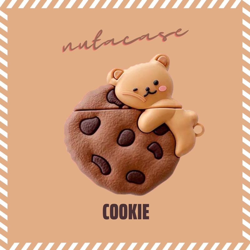 Vỏ bảo vệ tai nghe bluetooth Airpods bằng Sillicone dẻo, ốp Case cute, Airpods 2/pro chống va đập - HÌNH BÁNH COOKIE