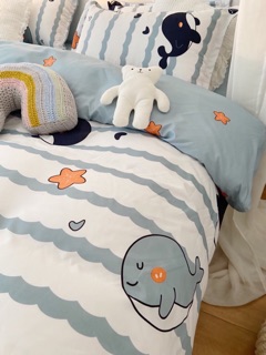Chăn ga gối cotton poly - set 4 món