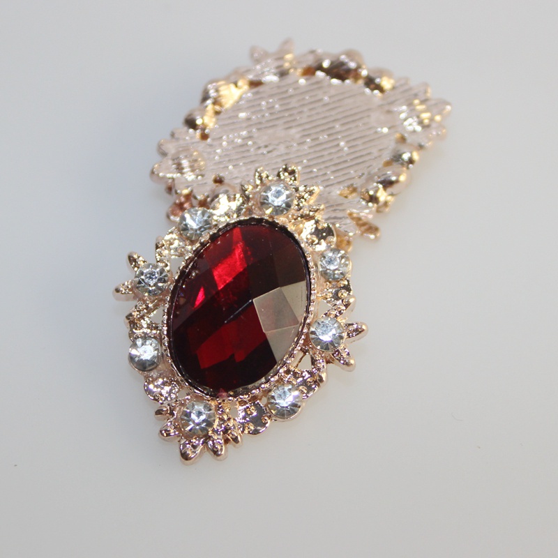 Set 61 10 Nút Thắt Lưng Dẹt Đính Đá Pha Lê Cabochon Màu Vàng