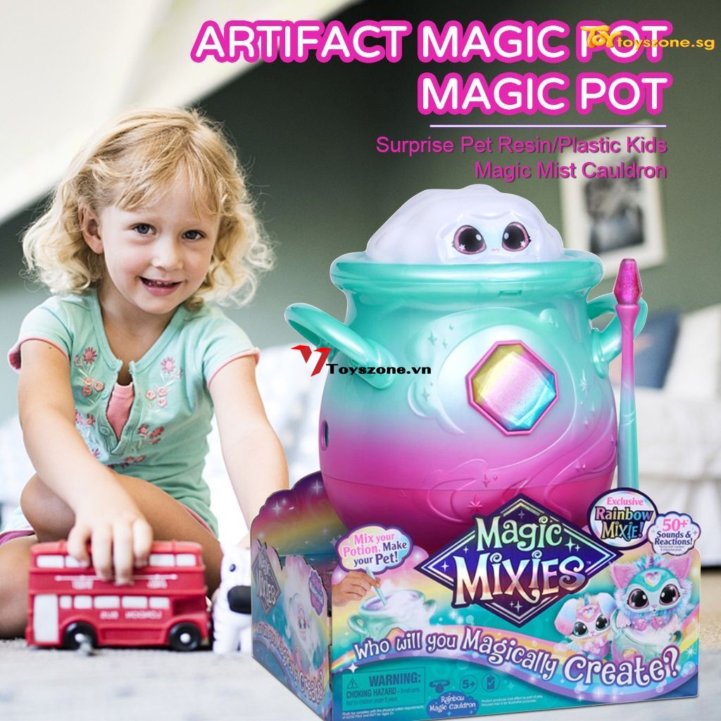 Magic pot toys surprise pet resin/plastic magic fogs cauldron Magic Mixies resin crafts magic fog po