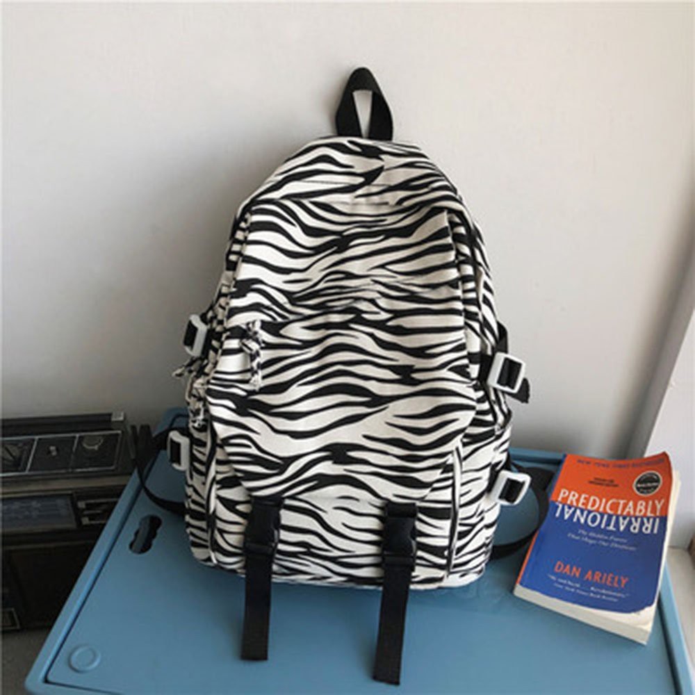 Balo ULZANG phong cách thời sinh viên.học sinh hoạ tiết bò sữa/ngựa vằn  cá tính -HOTTRED nhất hiện nay BL 615 bò sữa