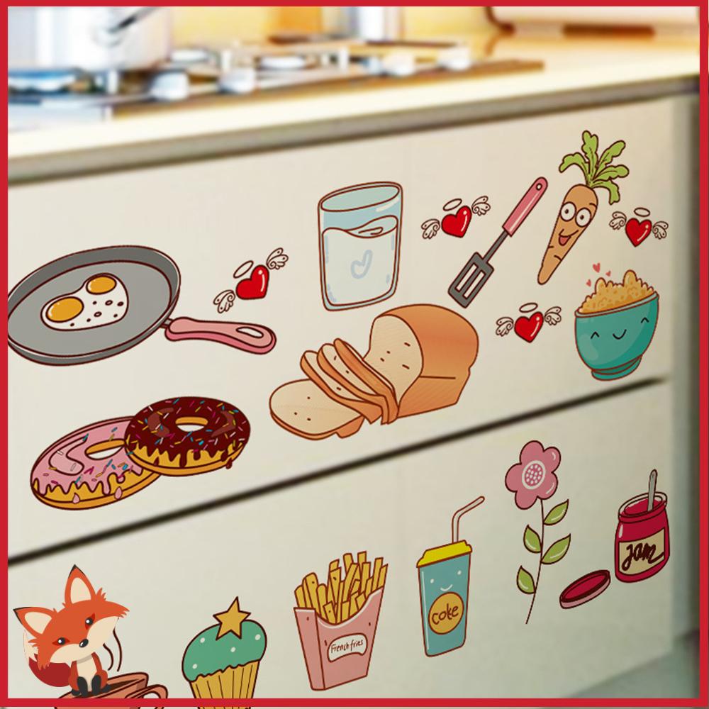 Giấy Dán Tường Họa Tiết Trái Cây Hoạt Hình Đáng Yêu Trang Trí Nhà Cửa Có Thể Tháo Gỡ