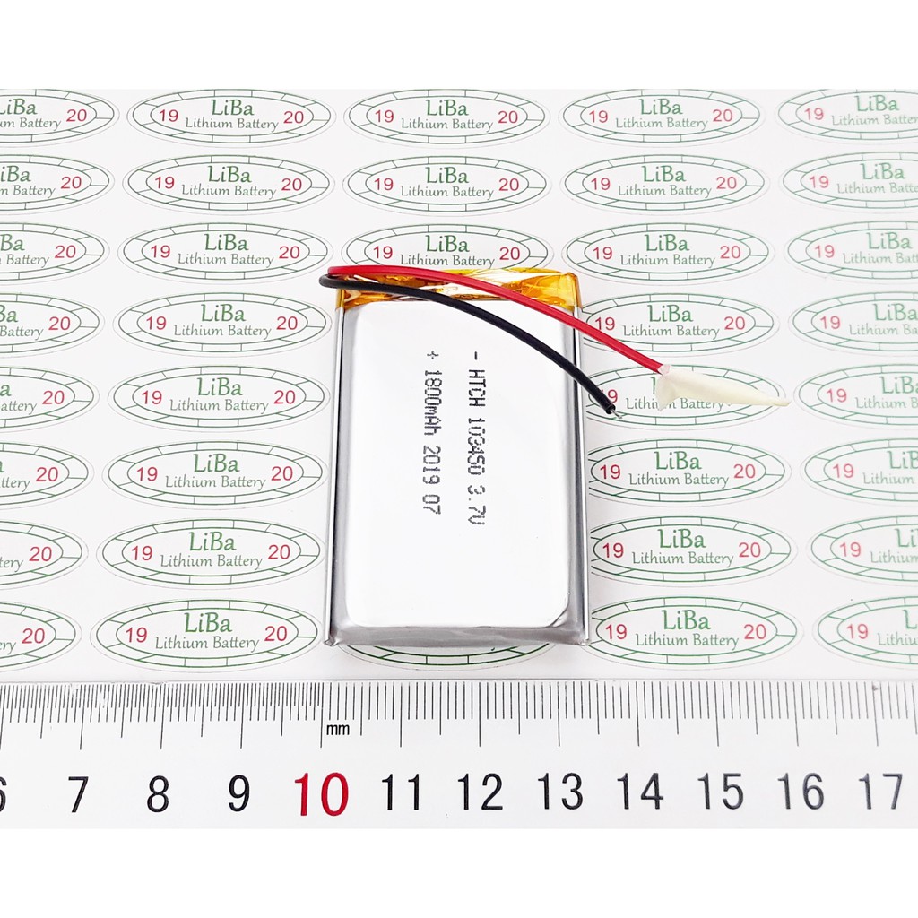 Pin Lithium Polyme  3.7V 1800mAh 10X34X50 mm - LiBa