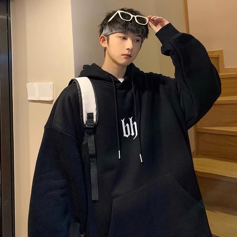 Áo Hoodie Dáng Rộng Cỡ Lớn In Chữ Thời Trang Hàn Quốc Chất Lượng Cao Cho Nam Size M-5XL