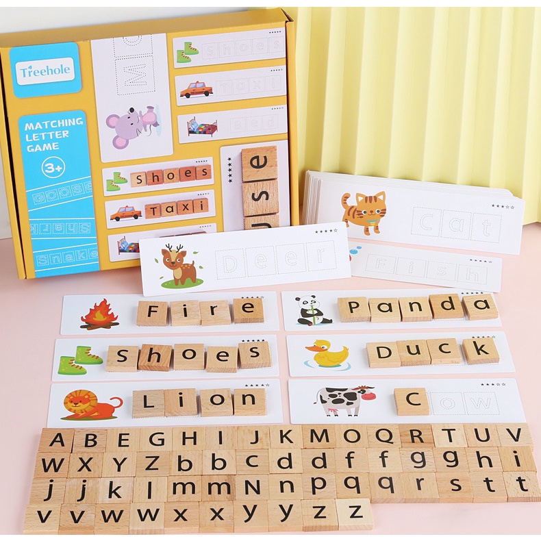 Đồ Chơi Ghép Chữ Bằng Gỗ Giúp Bé Học Vần Từ Vựng Tiếng Anh Theo Phương Pháp Montessori