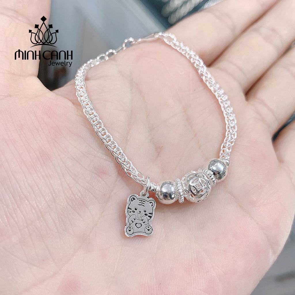 Lắc Bạc Trẻ Em Bi Kim Tiền Mix Charm Hổ Minh Canh Jewelry