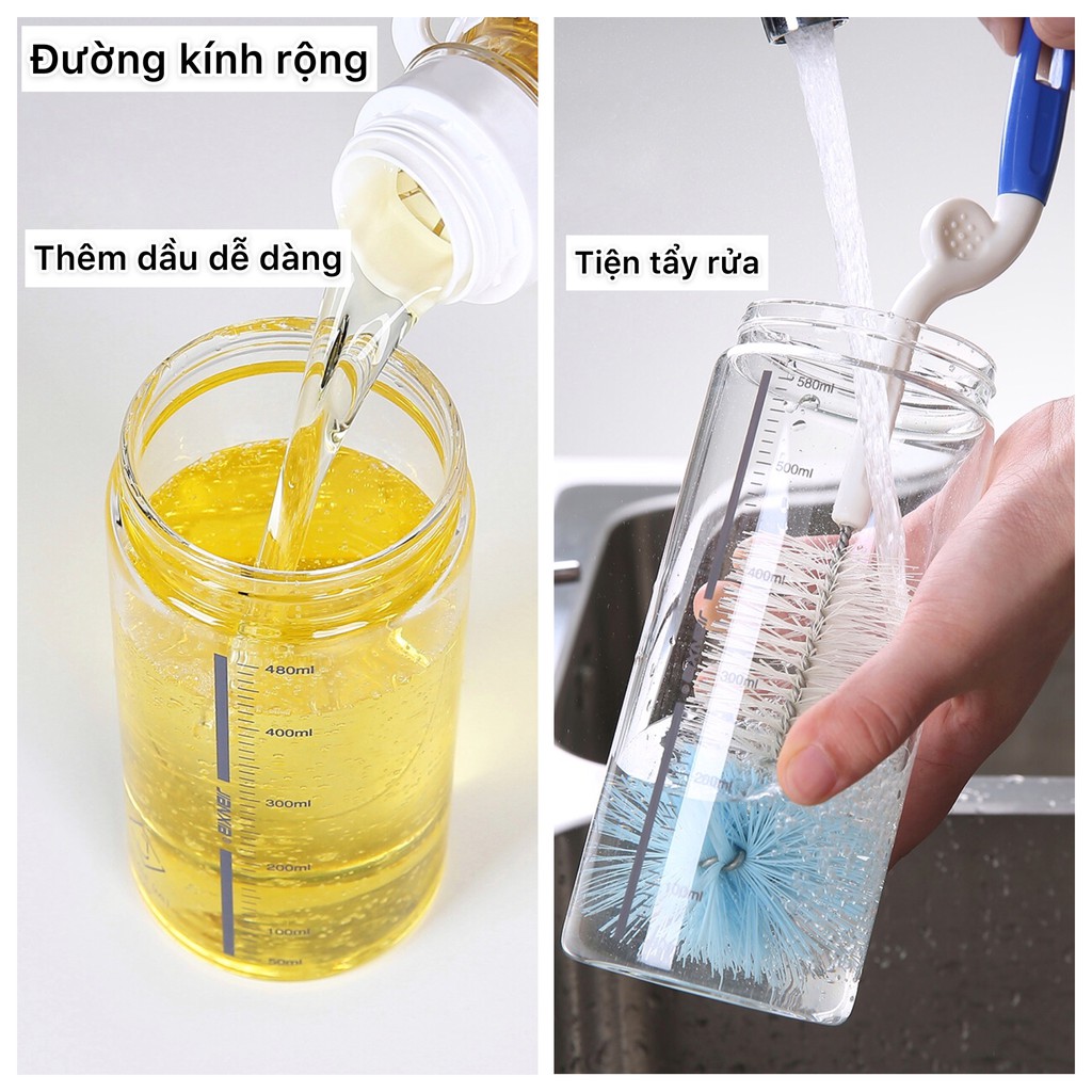 Chai lọ bình thủy tinh đựng dầu ăn nước măm thông minh tự động đóng mở nắp | BigBuy360 - bigbuy360.vn