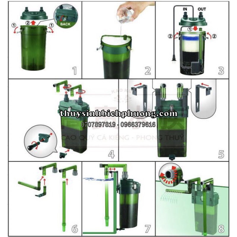 LỌC TREO ODYSSEA CFS 130 CHO HỒ TỪ 120L-160L NƯỚC HỒ - TREO THÀNH HỒ TIỆN LỢI