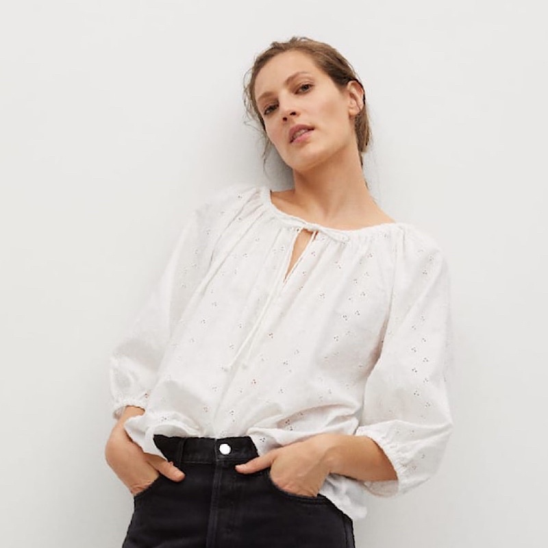 Áo Sơ mi Nữ Thêu Lỗ Mango Cao Cấp