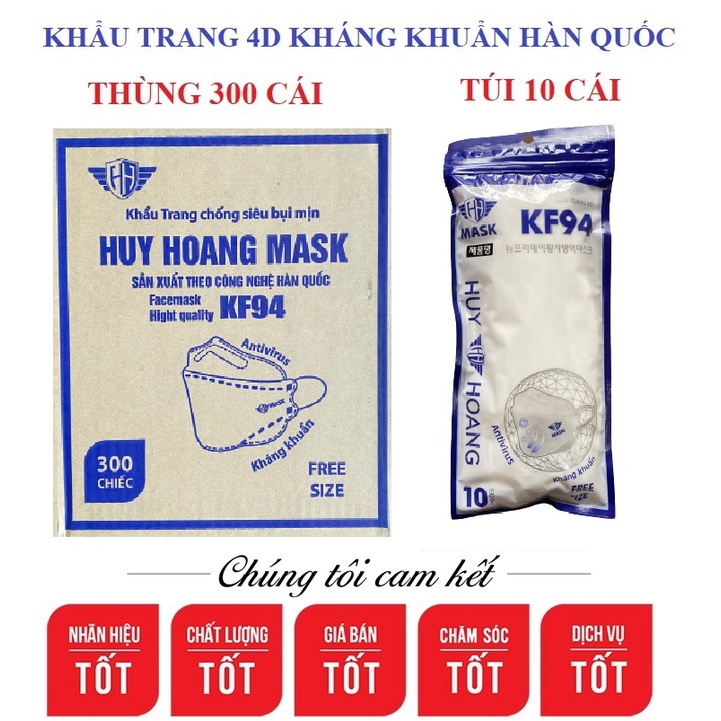 Thùng 300 Chiếc Khẩu Trang 4D KF94 Kháng Khuẩn