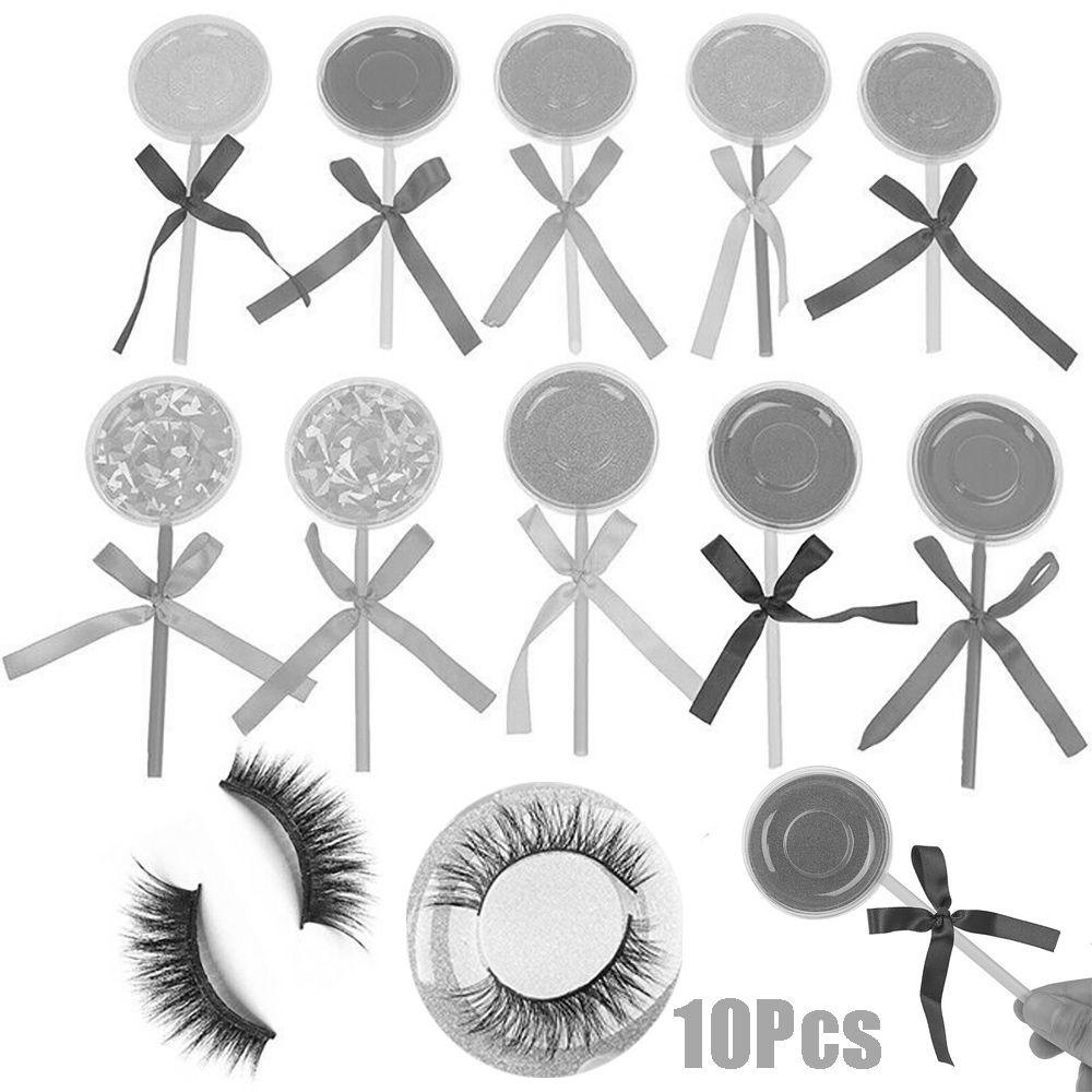 Hộp Đựng Lông Mi Giả Bằng Nhựa Trong Suốt Hình Kẹo Mút Thắt Nơ