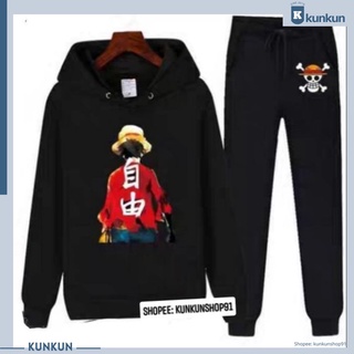 Set áo quần nỉ hooodie Luffy One Piece Mũ Rơm nam nữ đủ size