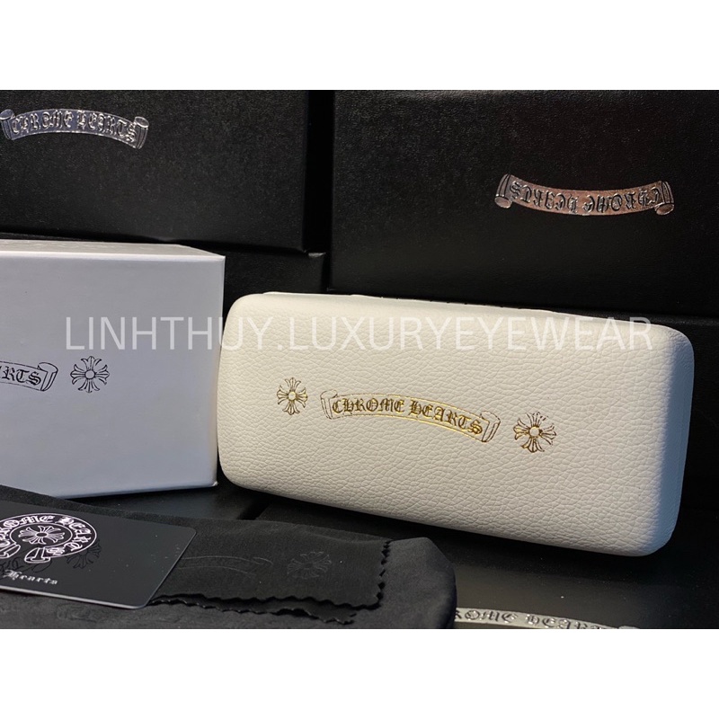 Hộp kính chrome hearts da gấp, lót nhung