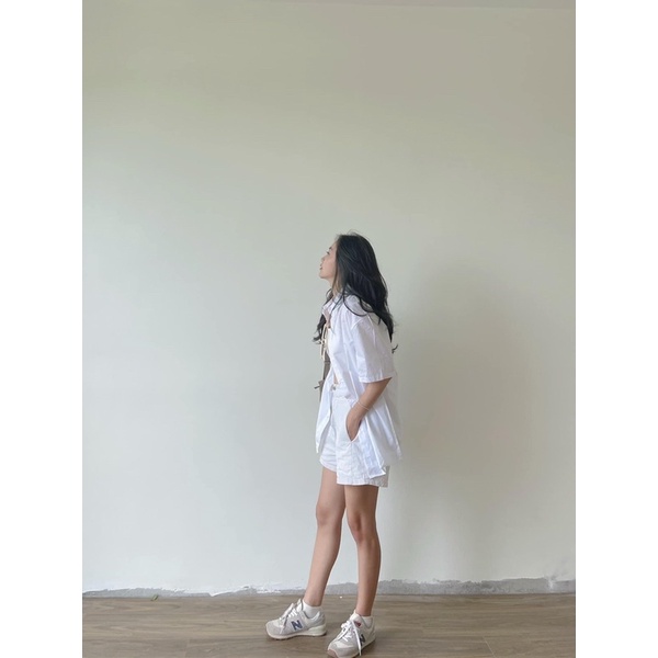 Áo Sơ mi trắng cộc tay Áo sơ mi học sinh phong cách trẻ trung