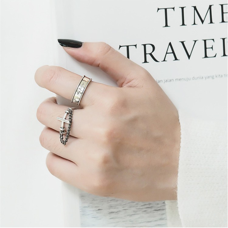 Nhẫn phối dây xích thời trang Hàn Quốc B754