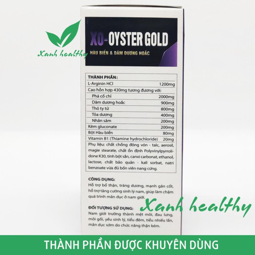 Viên uống tăng cường sinh lý XO OYSTER GOLD thành phần hàu biển dâm dương hoắc nhân sâm, an toàn hiệu quả XMARVEL