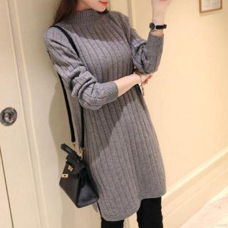 Đầm len dáng dài xẻ tà thanh lịch
