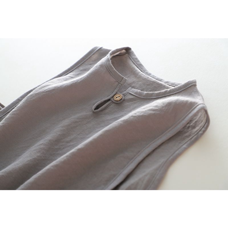 Áo Thun Cotton Lanh Mỏng Không Tay Dáng Rộng Phong Cách Nhật Hàn Thời Trang Mùa Hè Hàng Mới Dành Cho Bé Trai