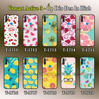 Ốp lưng Vsmart Active 3 dẻo đen in hình Trái cây