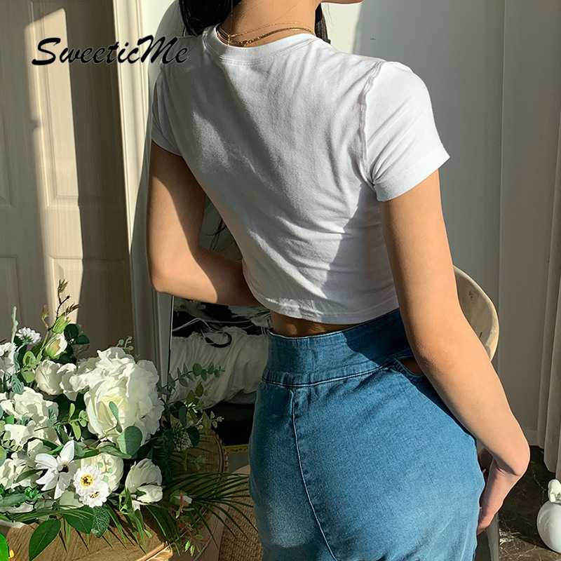 Áo Thun Tay Ngắn Màu Sắc Đơn Giản Cho Nữ