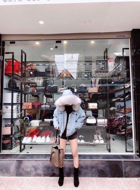 Áo khoác bò lót lông