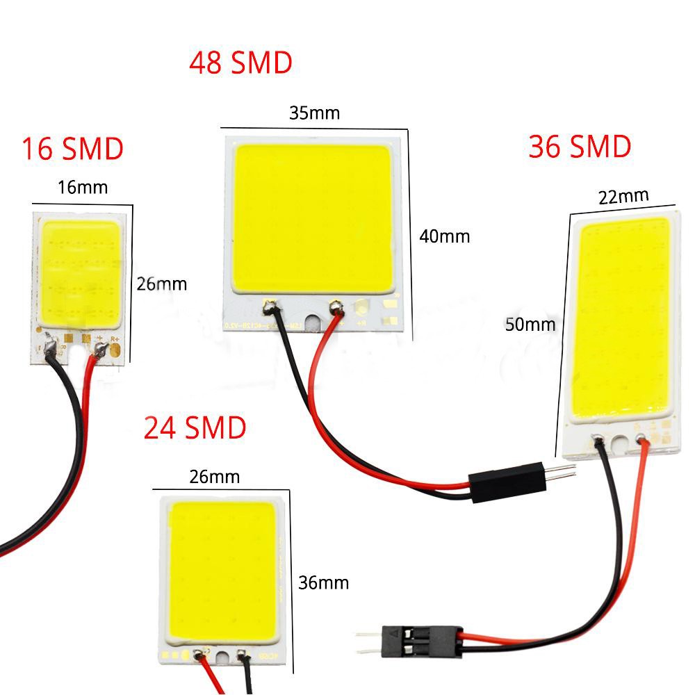 1 Bóng Đèn Led C5W C10W 24 36 48 COB Ánh Sáng Trắng Dành Cho Ô Tô