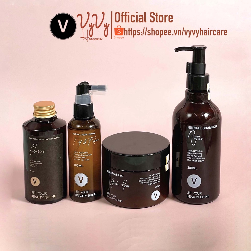 Combo 16 Dưỡng kích mọc, ngăn ngừa rụng tóc chuyên sâu đối với tóc chưa qua hóa chất VyvyHaircare 780ml