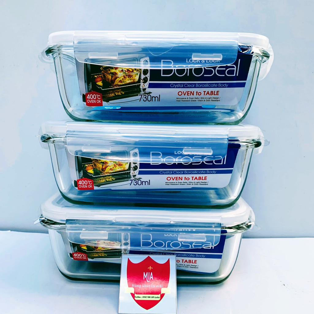 Hộp thủy tinh Lock&Lock LLG429 - 630ml, 730ml, 740ml,750 ml