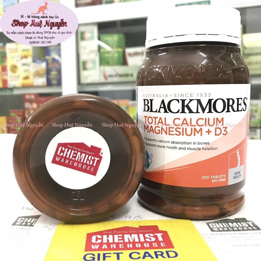Canxi tatol- Viên uống Calcium Magnesium ( total canxi magie) blackmores 200 viên (ÚC)