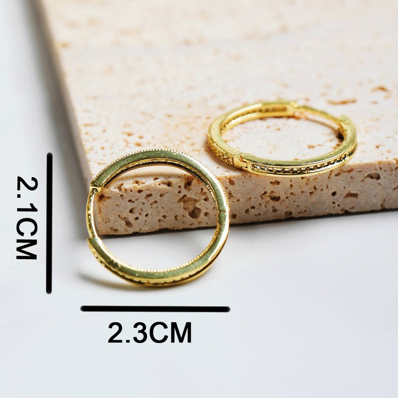 14K Gold-Coated Zircon Earring Ring Round Ear Buckle Fashion Ear Clip Ear Jewelry 004