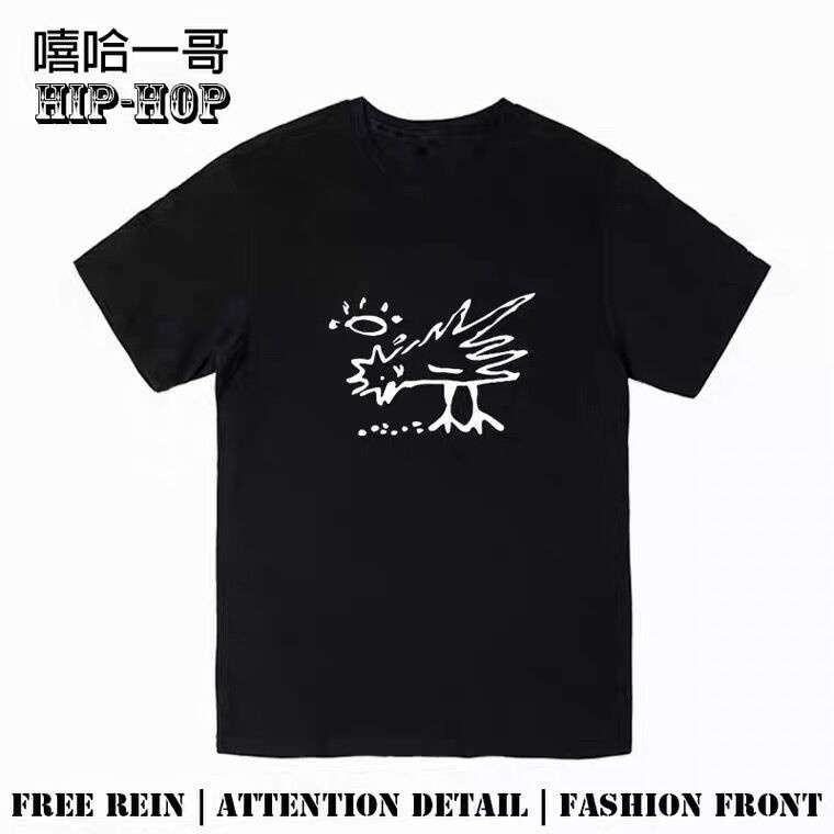Áo Thun Tay Lỡ In Chữ don Bohu 'S chicken eating rice Thời Trang Mùa Hè Cho Cặp Đôi