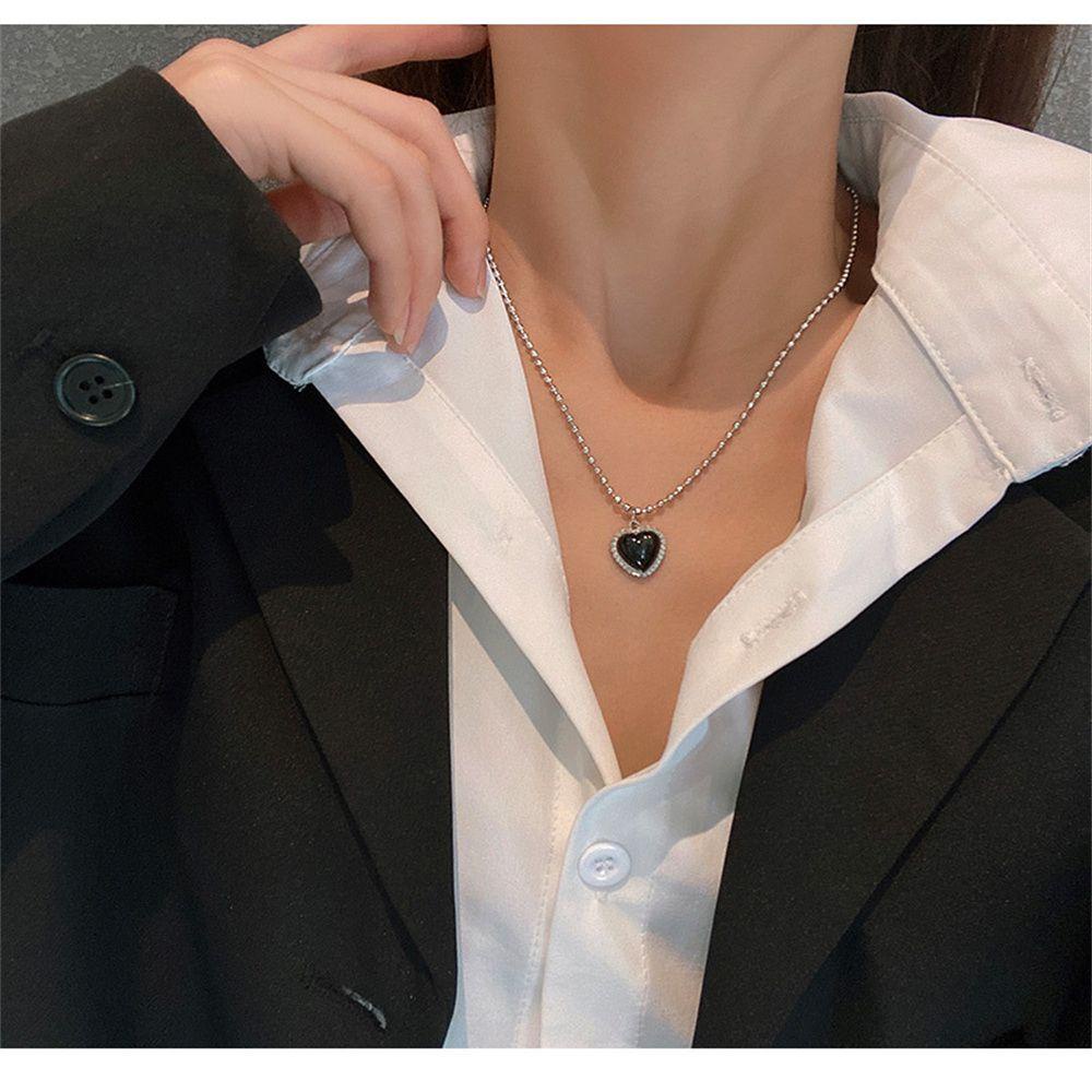PATH Vòng Cổ Choker Đính Đá Pha Lê Đen Đơn Giản Phong Cách Hàn Quốc