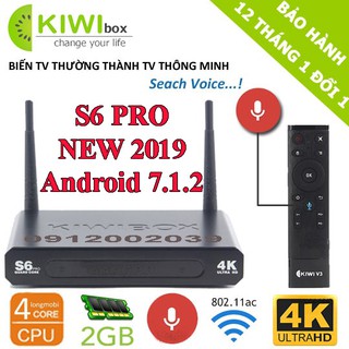 Kiwibox s6 pro ram 2gb android 7.1.2-tặng khiển tìm kiếm giọng nói v3-voice remote s6pro