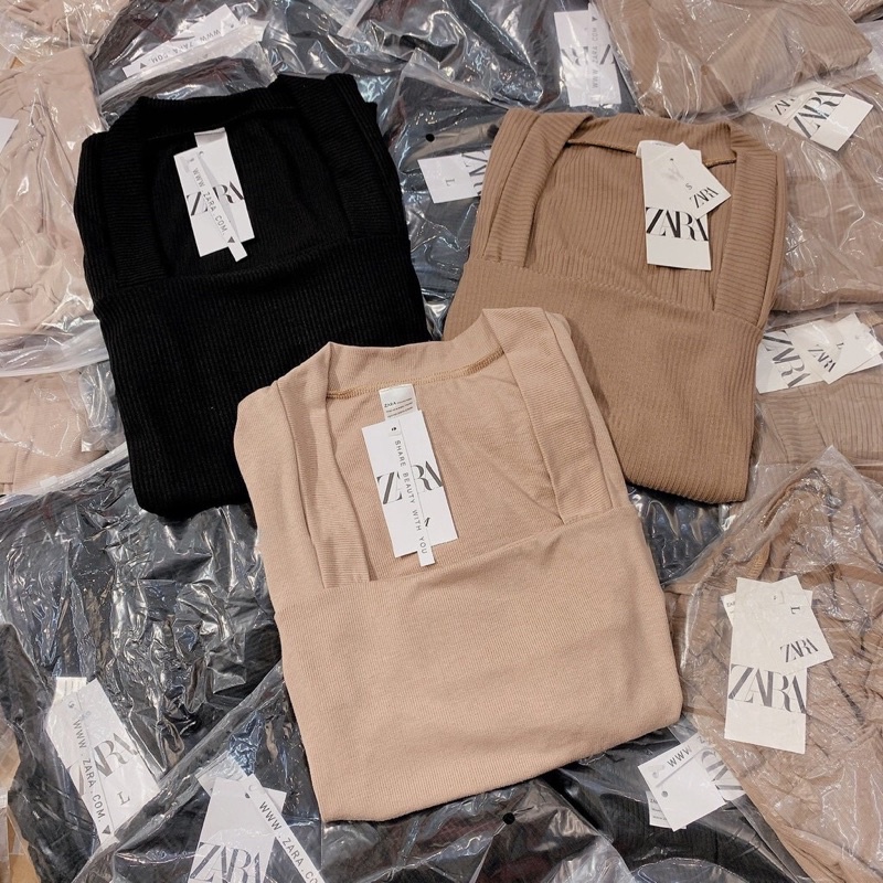 Áo len tăm cổ vuông 3 màu phong cách Hàn Quốc siêu xinh cuốn hút, Áo thun cổ vuông dài tay -Hinhin | BigBuy360 - bigbuy360.vn