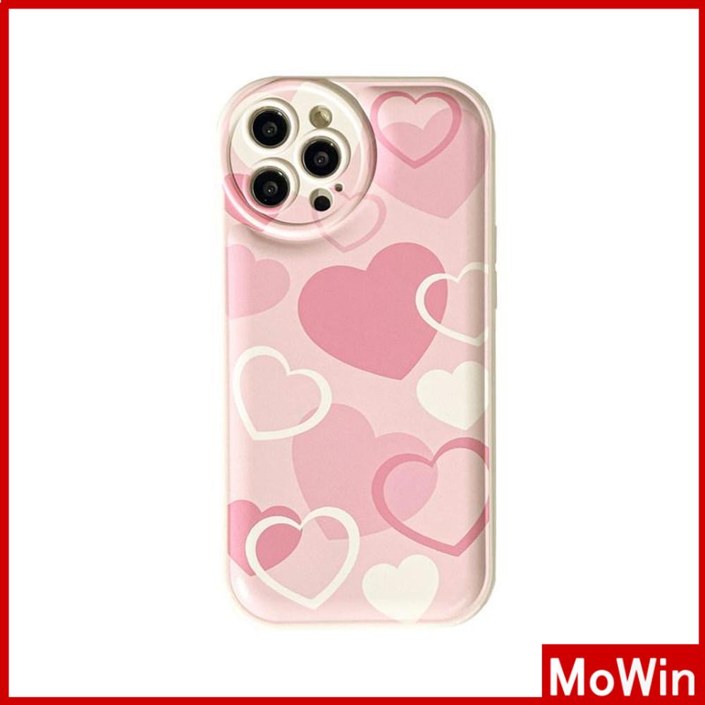 Ốp điện thoại silicon TPU in trái tim hồng túi khí chống sốc thích hợp cho iPhone 11 13 12 Pro Max/ 7Plus xr XS Max