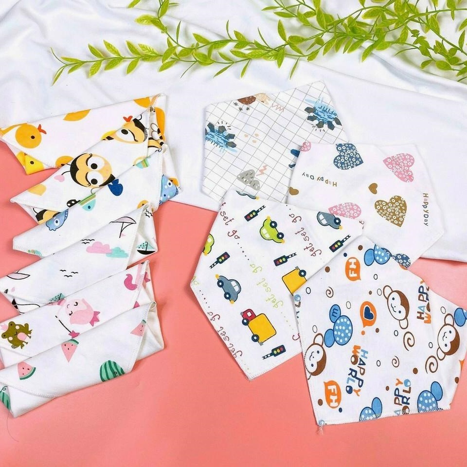 Yếm tam giác [Cotton mềm mịn] không xù - nhiều mẫu hình siêu cute